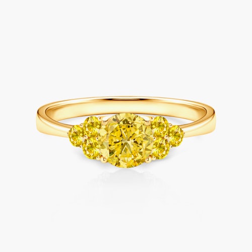 Pierścionek zaręczynowy Fairytale: złoty, żółty szafir